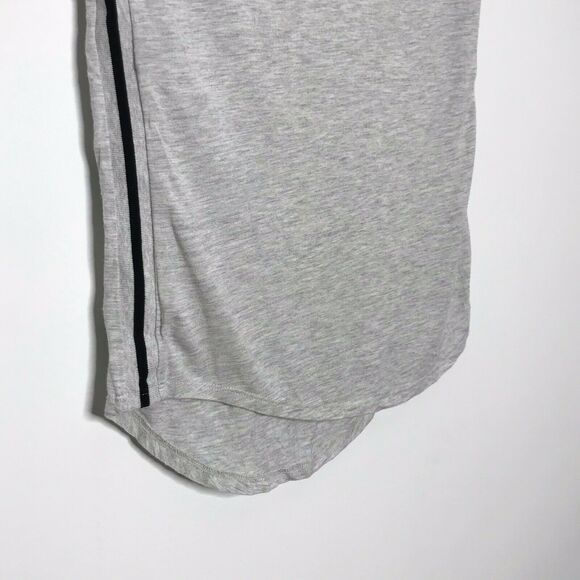 LOFT XS Sleeveless Side Stripe Tee Light Heather Gray Rounded Hem Womens - Picture 4 of 7